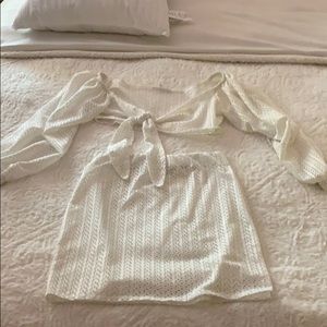 White two-piece bikini cover-up